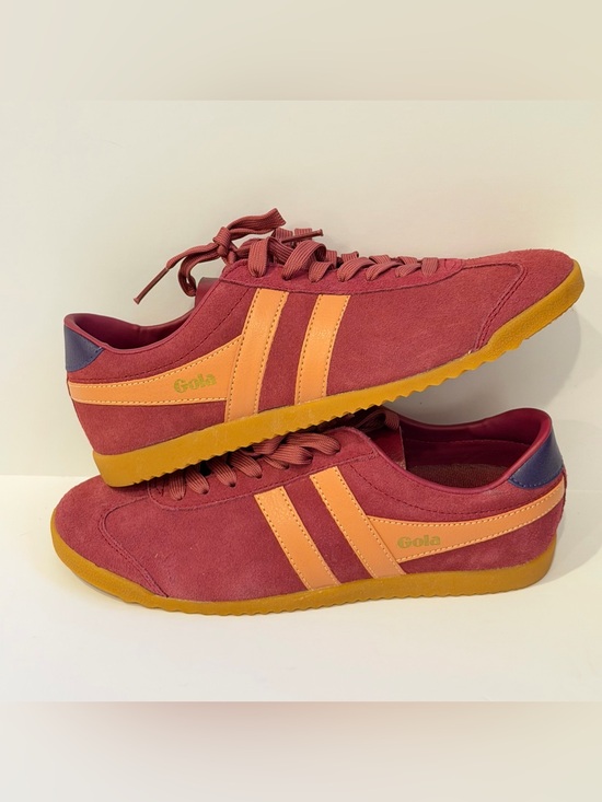 Gola Shoes - Gola Women’s Red Suede Trainer with Orange Stripes - NWOT